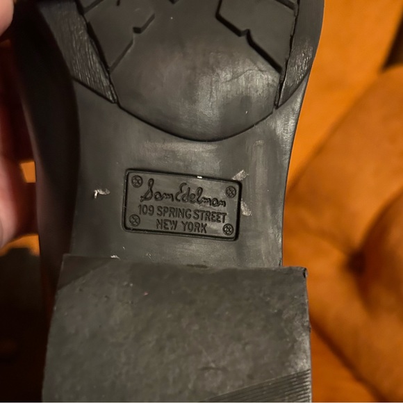 Sam Edelman Penny black Leather Riding Back zip up Boots Size 7 - Picture 6 of 15